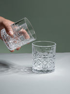 Diamond Grid Cut Design Whiskey Glasses - Set of 6
