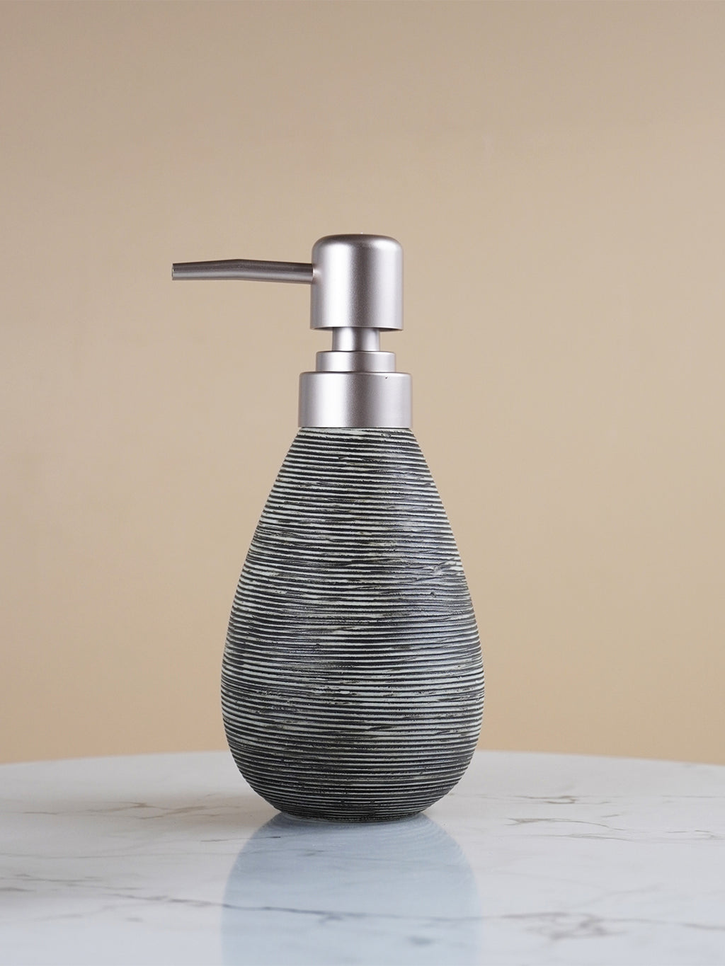 Grey Striped Bathroom Set