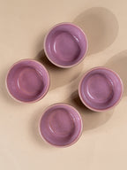 Solid Pink Color Dip Bowls with Design