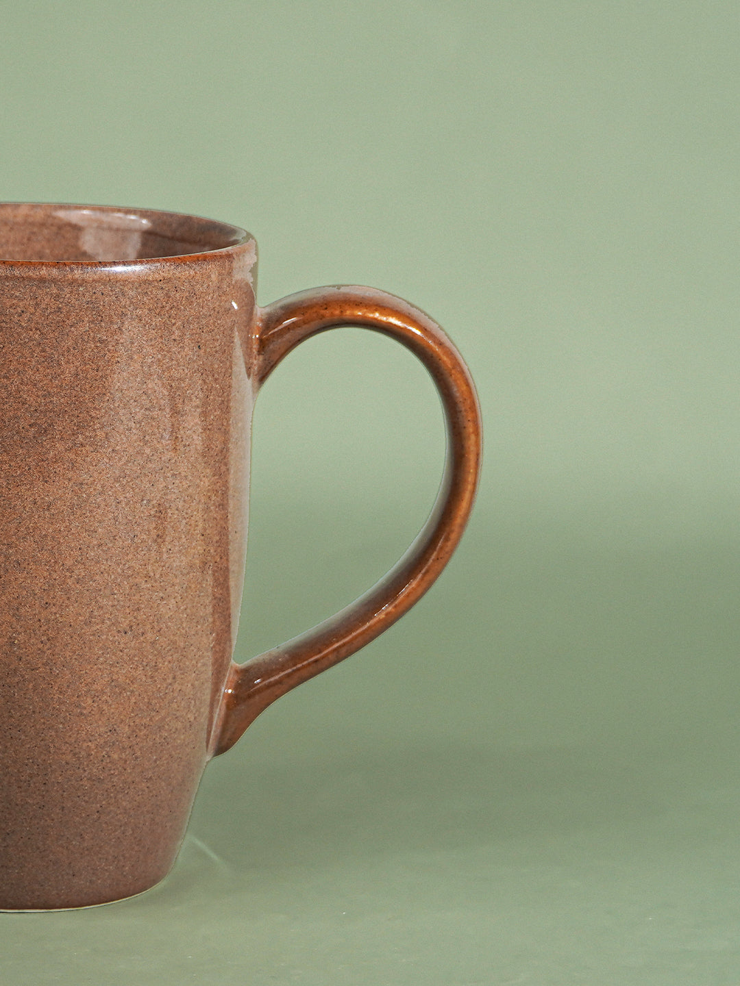 Brown Speckled Ceramic Mug with Tall Design