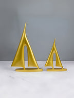 Gold Abstract Sailboat Sculptures