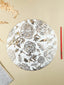White & Gold Floral Table Mat with Botanical Illustration