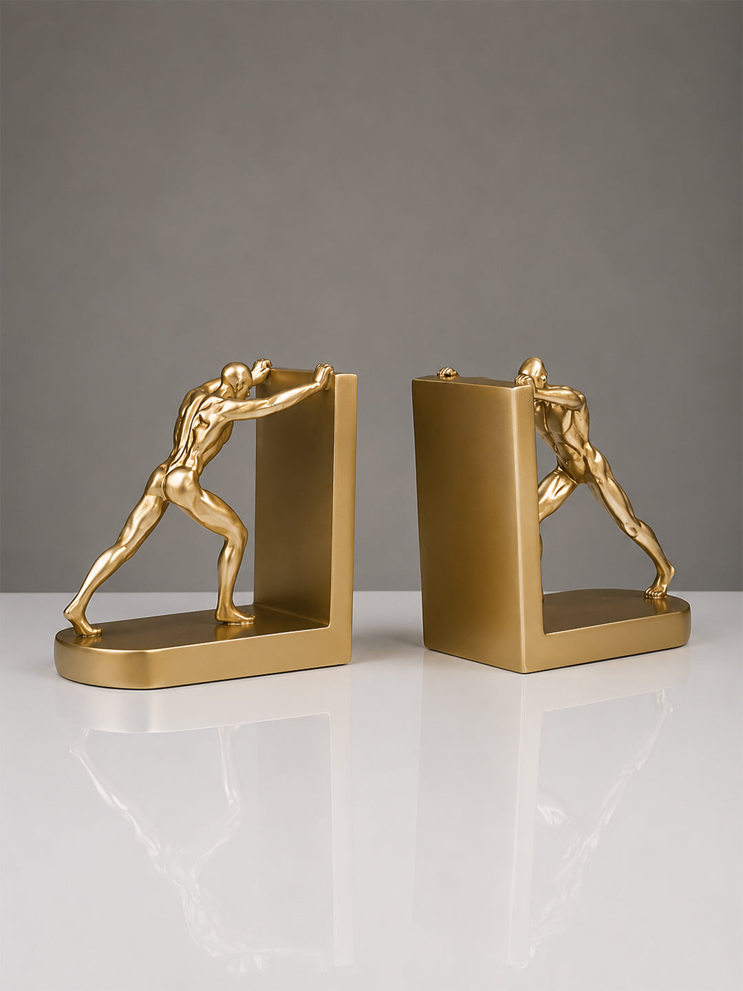 Gold Human Figure Bookends Secondary image