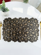 Elegant Black & Gold Table Mat - Set of 2 & 6