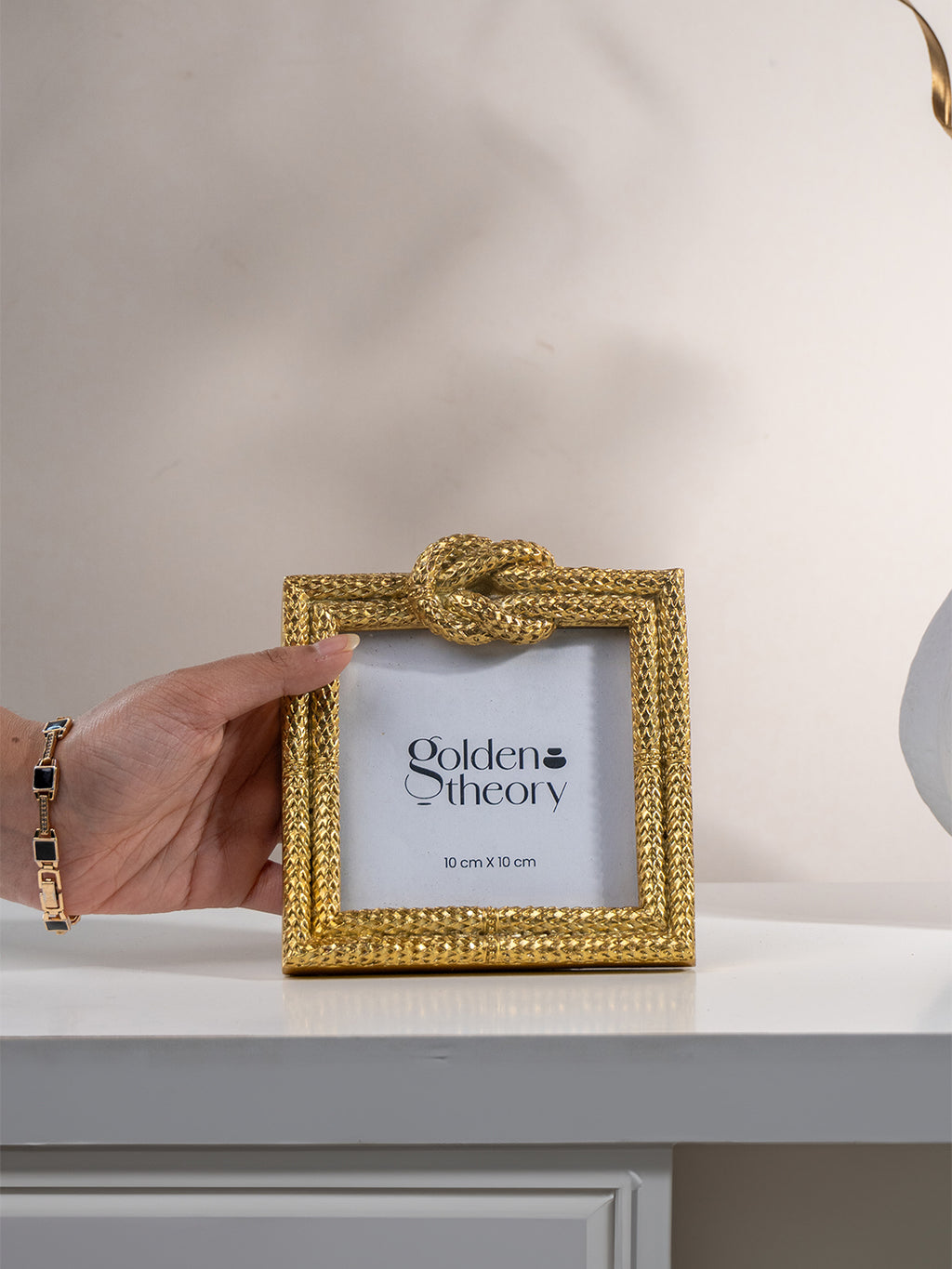 Gold Textured Photo Frame with Knot Detail