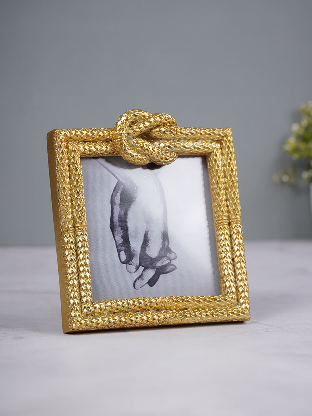 Gold Textured Photo Frame with Knot Detail Secondary image