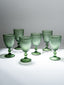 Green Vintage Textured Glass Goblet Set – 6-Piece