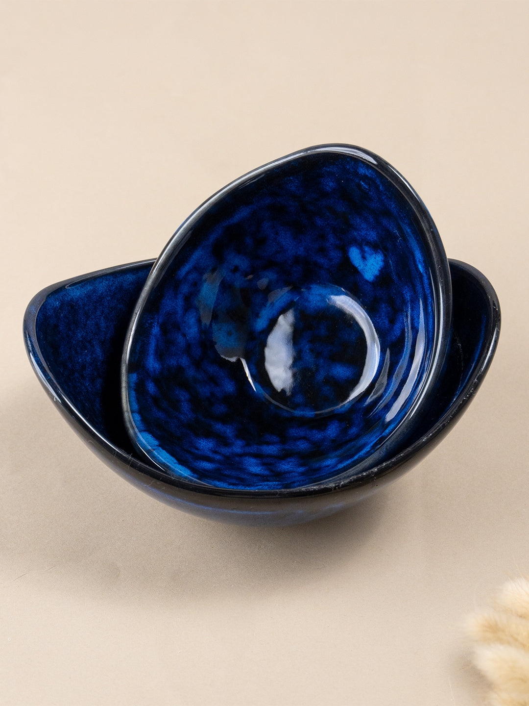 Blue Color Oval-Shaped Kishti Bowl Set | Set of 2 Main image