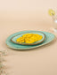 Green Ceramic Oval Shaped Platter | Set of 2