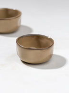 Beige Ceramic Handcrafted Dip Bowls Set