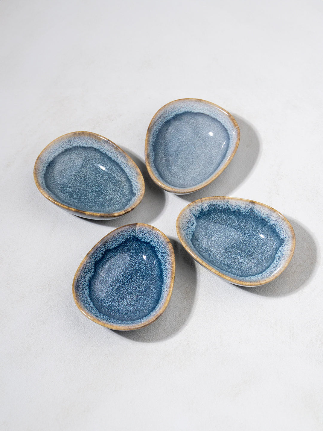 Handcrafted Blue Glazed Ceramic Sauce Set Secondary image