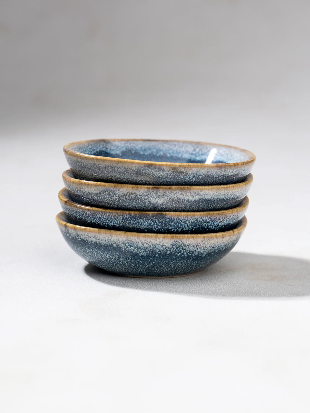 Handcrafted Blue Glazed Ceramic Sauce Set