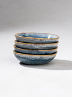 Handcrafted Blue Glazed Ceramic Sauce Set