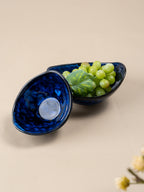 Blue Color Oval-Shaped Kishti Bowl Set | Set of 2