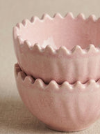 Pretty in Pink Ceramic Wavy Bowl | Set of 2