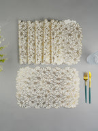 Elegant White & Gold Table Mat - Set of 2 & 6