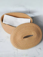Natural Jute Tissue Box with Soft-Lid Top