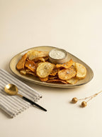 Beige Ceramic Oval Shaped Platter