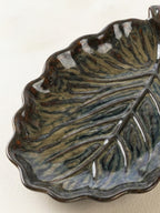 Green Ceramic Leaf Platter