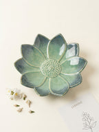 Dual Tone Blue Color Flower-Shaped Platter