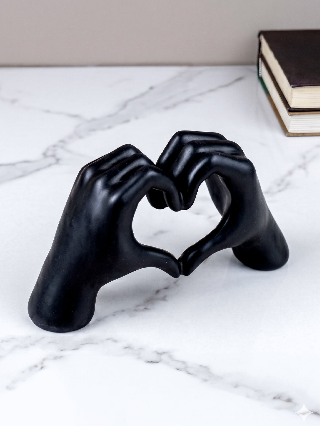 Black Heart Hands Figurine