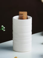 White Matte Ceramic Bathroom Set of 4