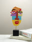 Multicolor Abstract Face Sculpture with Textured Face