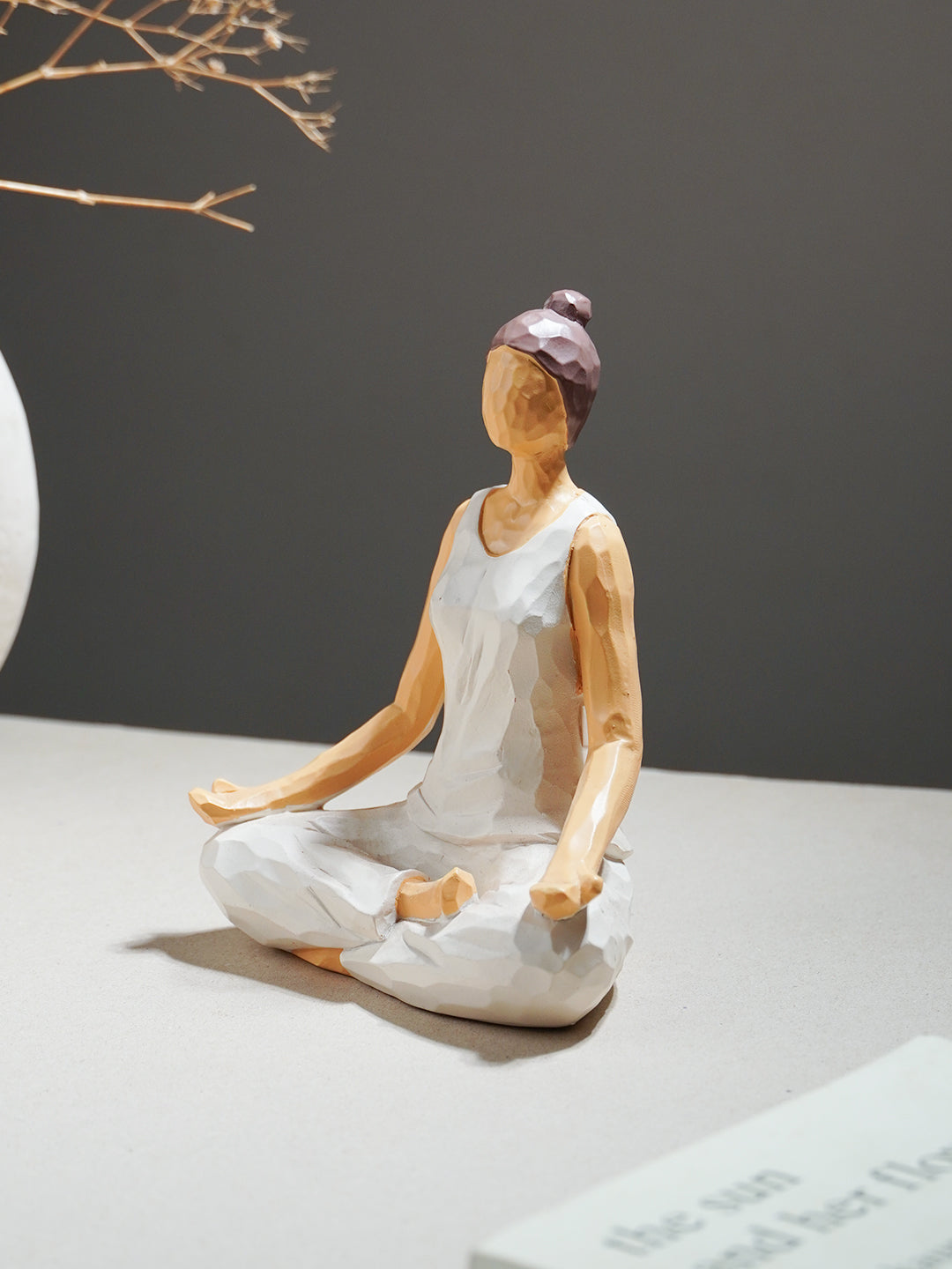 Yoga Figurine in White with Textured Finish Secondary image