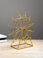 Gold Ferris Wheel Table Decor with Geometric Base