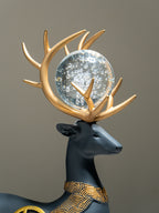2Pcs Black Modern Deer Resin Figurines for Home Décor