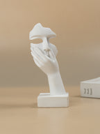 White Abstract Face Sculptures Set of 3