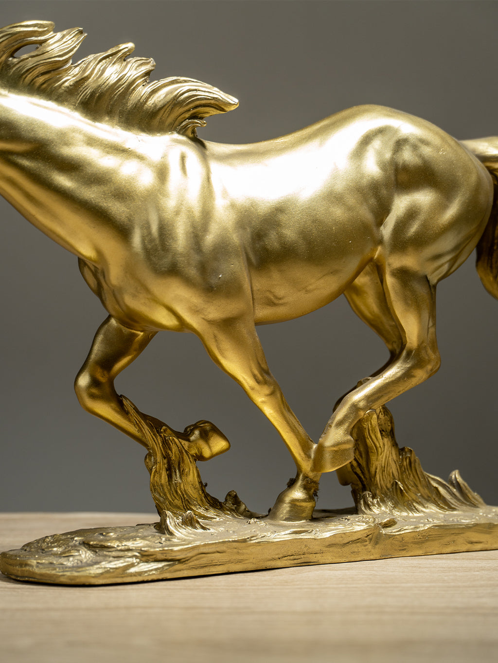 Golden Galloping Horse Figurine