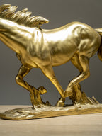 Golden Galloping Horse Figurine