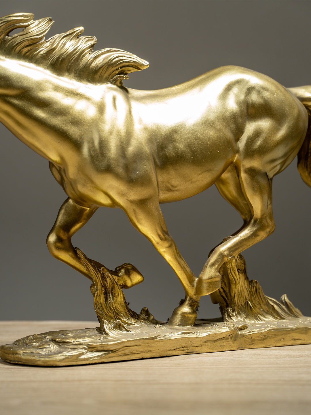 Golden Galloping Horse Figurine