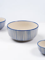 Blue Floral Hand-Painted Ceramic Dinner Set of 22