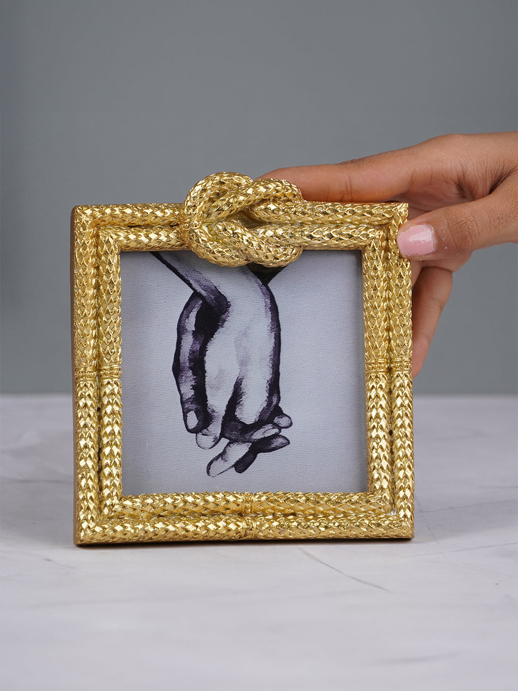 Gold Textured Photo Frame with Knot Detail