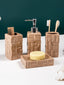 Brown Textured Ceramic Bathroom Set of 4