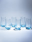 Modern Amethyst Blue Hexagonal Base Drinking Glass - Set of 6