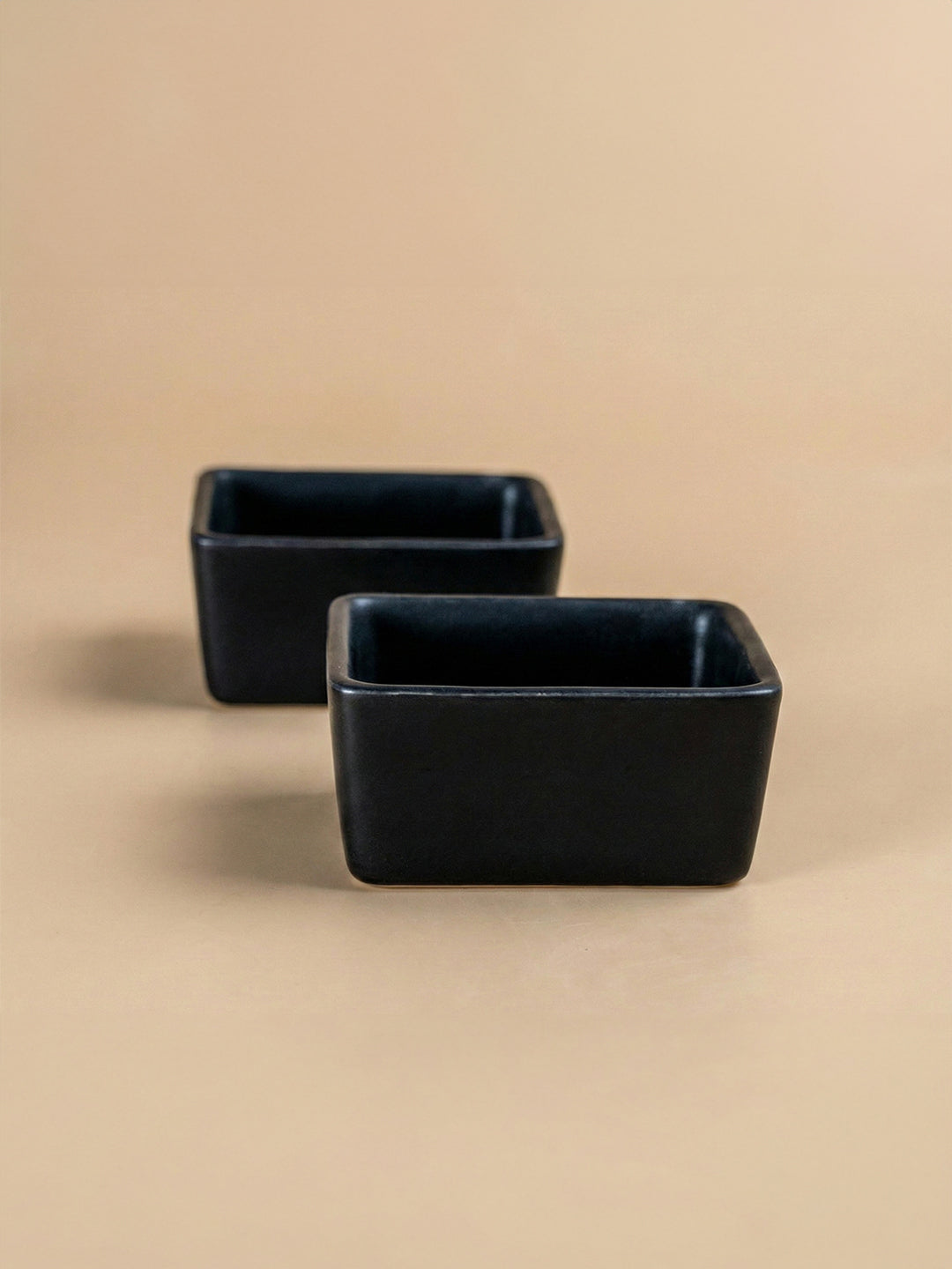 Matte Black Ceramic Dip Bowls Set Secondary image