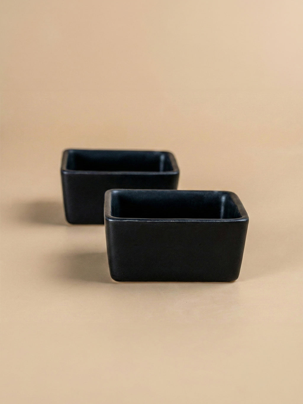 Matte Black Ceramic Dip Bowls Set