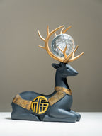 2Pcs Black Modern Deer Resin Figurines for Home Décor