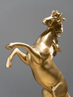 Gold Rearing Horse Sculpture