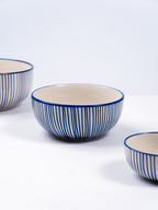 Blue Floral Hand-Painted Ceramic Dinner Set of 22