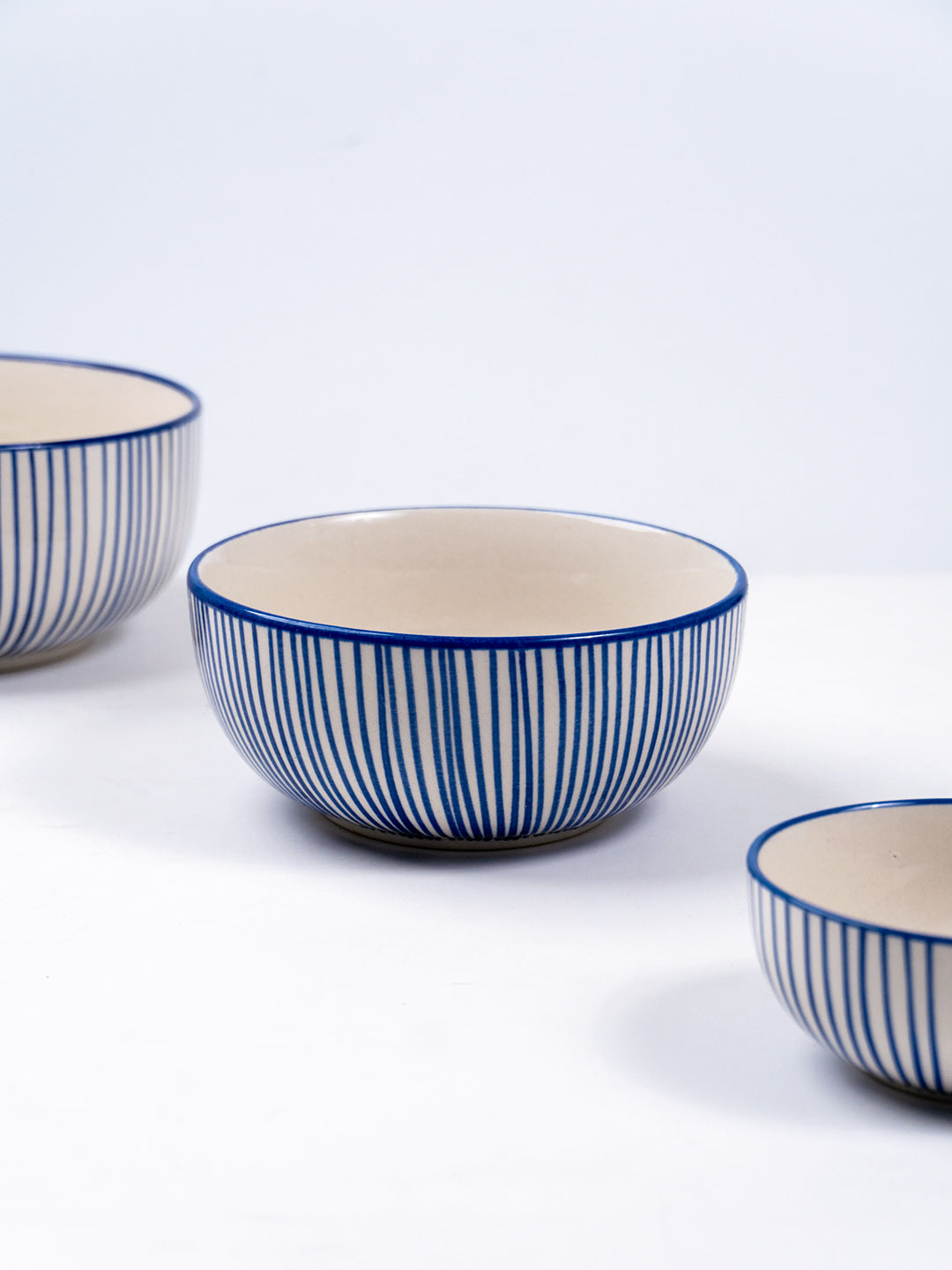 Blue Floral Hand-Painted Ceramic Dinner Set of 22