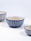 Blue Floral Hand-Painted Ceramic Serving Bowl