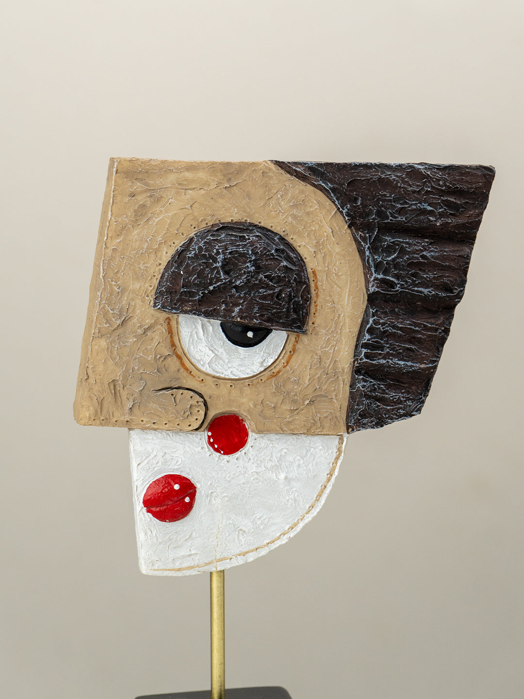 Abstract Cubist Face Sculpture