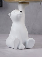 White Bear Figurine with Golden Tray