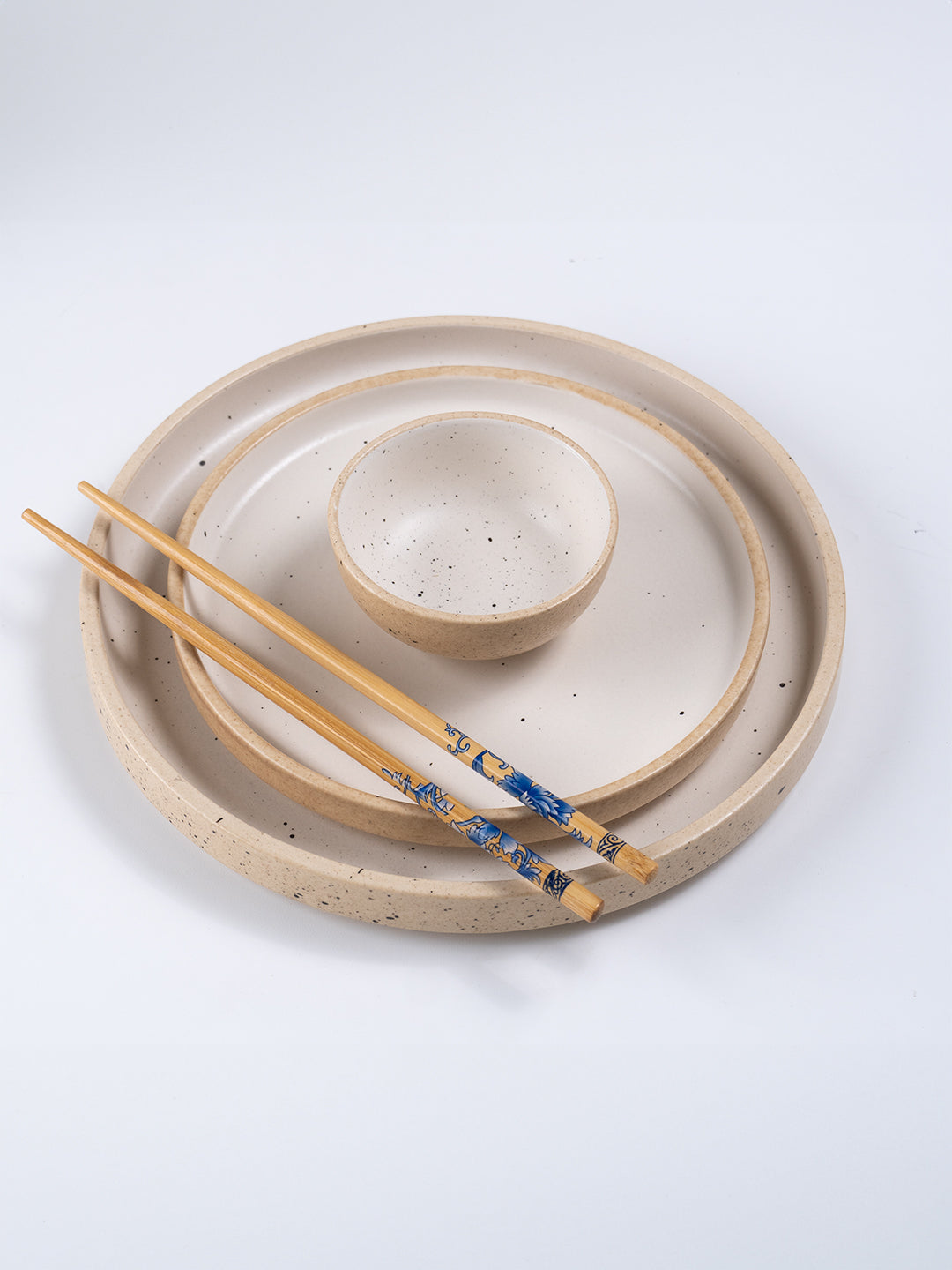 Speckled Beige Ceramic Dinner Set – Set of 18 Secondary image