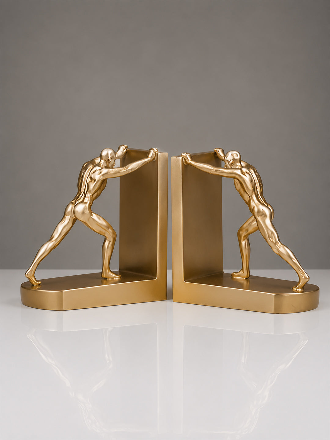 Gold Human Figure Bookends Main image