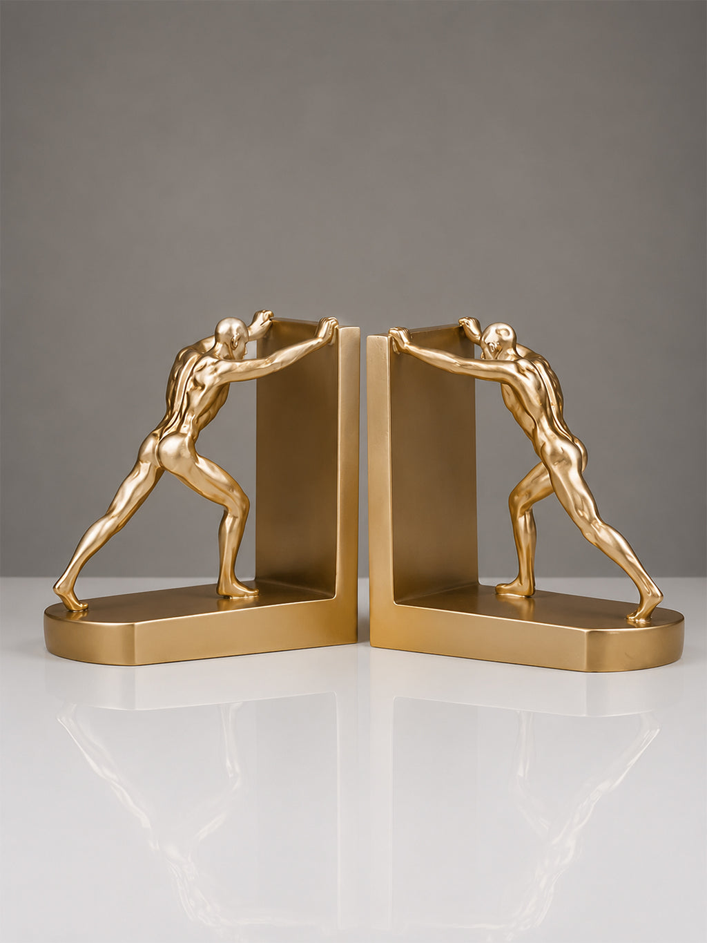 Gold Human Figure Bookends